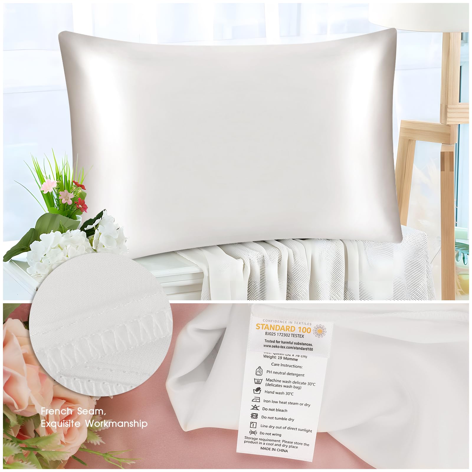 シルク１００％ マルベリーシルク ピローケース Amazon｜SILKTALE 100%マルベリーシルクピローケース 髪と肌用、両面